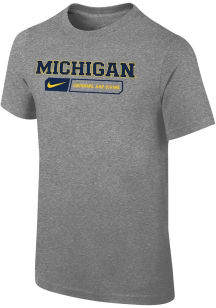 Nike Michigan Wolverines Youth Grey Swim and Dive Jordan Short Sleeve T-Shirt