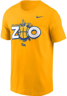 Nike Pitt Panthers Gold 2024 Oakland Zoo Mens Basketball Short Sleeve T Shirt