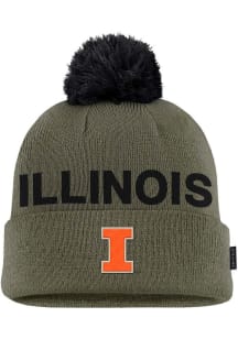 Nike Illinois Fighting Illini Green 2025 Military Appreciation Peak Beanie Mens Knit Hat