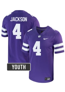 Joe Jackson K-State Wildcats Youth Purple Nike NIL Game Football Jersey