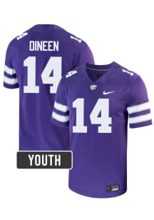 Jet Dineen K-State Wildcats Youth Purple Nike NIL Game Football Jersey