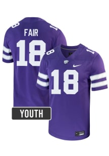 Wesley Fair K-State Wildcats Youth Purple Nike NIL Game Football Jersey
