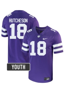 Hudson Hutcheson K-State Wildcats Youth Purple Nike NIL Game Football Jersey