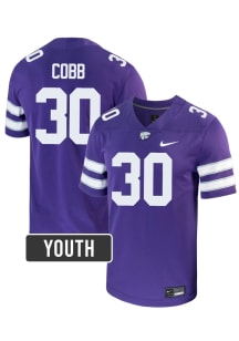 Teagan Cobb K-State Wildcats Youth Purple Nike NIL Game Football Jersey