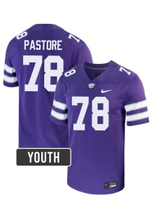 John Pastore K-State Wildcats Youth Purple Nike NIL Game Football Jersey