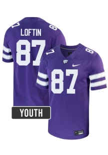 Brayden Loftin K-State Wildcats Youth Purple Nike NIL Game Football Jersey