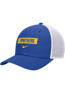Nike Pitt Panthers DRI FIT Rise Structured Trucker Cap Adjustable Hat - Blue
