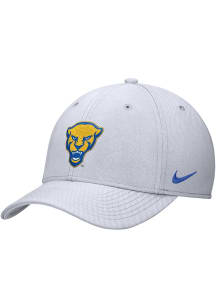 Nike Pitt Panthers Nike DRI FIT Rise Structured Swooshflex Cap Adjustable Hat - White