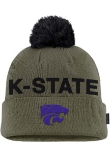 Nike K-State Wildcats Green 2025 Military Appreciation Peak Beanie Mens Knit Hat