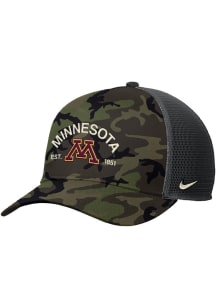 Nike Minnesota Golden Gophers 2025 Military Appreciation Rise Trucker Adjustable Hat - Green