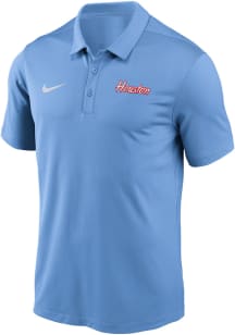 Nike Houston Cougars Mens Light Blue Throwback Wordmark Victory Short Sleeve Polo