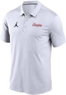 Nike Houston Cougars Mens White Jordan Throwback Wordmark Victory Short Sleeve Polo