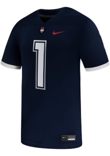 Nike UConn Huskies Navy Blue Football Replica Football Jersey