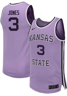 Cj Jones  Nike K-State Wildcats Youth Replica Name And Number Lavender Basketball Jersey