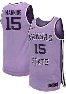 Taj Manning  Nike K-State Wildcats Youth Replica Name And Number Lavender Basketball Jersey