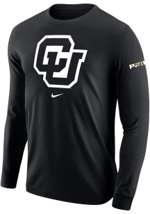Deion Sanders Colorado Buffaloes Black Alt Team Logo Prime Long Sleeve Player T Shirt