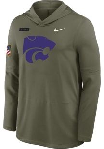 Nike K-State Wildcats Mens Green Military Appreciation DriFIT Hood