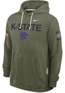 Nike K-State Wildcats Mens Green Military Appreciation DriFIT Long Sleeve Hoodie