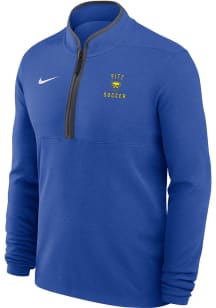 Nike Pitt Panthers Mens Blue Soccer Dri-FIT Victory Long Sleeve Qtr Zip Pullover