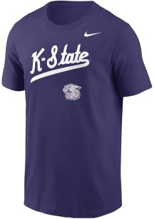 Nike K-State Wildcats Purple Baseball Script Core Short Sleeve T Shirt