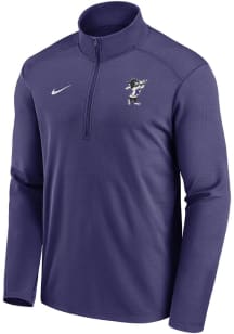 Nike K-State Wildcats Mens Purple Varsity Willie Baseball Long Sleeve Qtr Zip Pullover