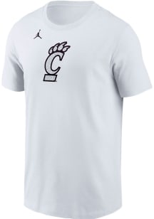 Nike Cincinnati Bearcats White Jordan Basketball Pattern Team Logo Short Sleeve T Shirt