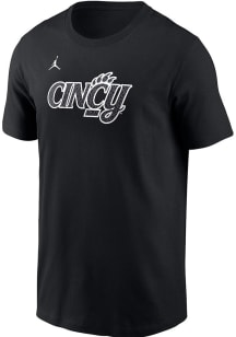 Nike Cincinnati Bearcats Black Jordan Basketball Pattern Wordmark Short Sleeve T Shirt