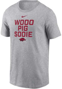 Nike Arkansas Razorbacks Grey Slogan Dri-FIT Short Sleeve T Shirt