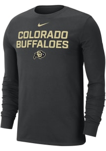 Nike Colorado Buffaloes Black Flat Name Mascot Dri-FIT Long Sleeve T Shirt