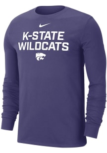 Nike K-State Wildcats Purple Flat Name Mascot Dri-FIT Long Sleeve T Shirt
