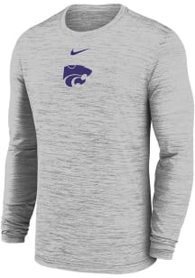 Nike K-State Wildcats Grey Primary Team Logo Velocity Lgnd Long Sleeve T-Shirt