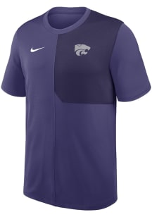 Nike K-State Wildcats Purple Primary Team Logo Coach Short Sleeve T Shirt