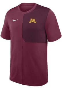 Nike Minnesota Golden Gophers Maroon Primary Team Logo Coach Short Sleeve T Shirt