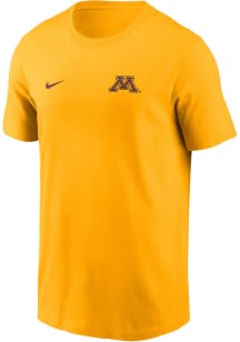 Nike Minnesota Golden Gophers Gold Flat Name Mascot Legend Short Sleeve T Shirt