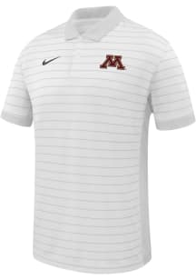 Nike Minnesota Golden Gophers Mens White Primary Team Logo Victory Short Sleeve Polo