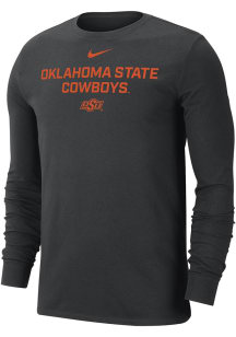Nike Oklahoma State Cowboys Black Flat Name Mascot Dri-FIT Long Sleeve T Shirt