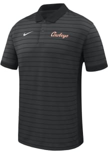 Nike Oklahoma State Cowboys Mens Black Primary Team Logo Victory Short Sleeve Polo