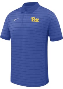 Nike Pitt Panthers Mens Blue Primary Team Logo Victory Short Sleeve Polo