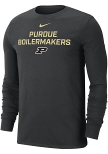 Nike Purdue Boilermakers Black Flat Name Mascot Dri-FIT Long Sleeve T Shirt