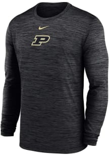 Nike Purdue Boilermakers Black Primary Team Logo Velocity Lgnd Long Sleeve T-Shirt