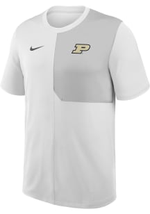 Nike Purdue Boilermakers White Primary Team Logo Coach Short Sleeve T Shirt