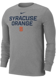 Nike Syracuse Orange Grey Flat Name Mascot Dri-FIT Long Sleeve T Shirt