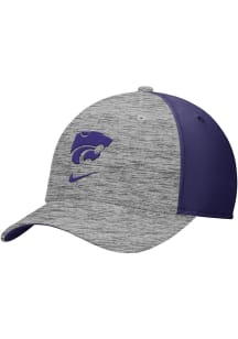 Nike K-State Wildcats Mens Grey Rise Swooshflex Flex Hat