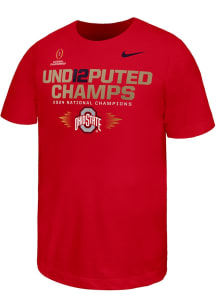 Nike Ohio State Buckeyes Youth Red 2024 Football National Champions Short Sleeve T-Shirt