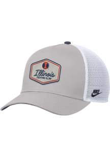 Nike Illinois Fighting Illini Rise Pinch Panel Meshback Adjustable Hat - Grey