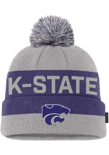 Nike K-State Wildcats Grey Youth Peak Pom Beanie Youth Knit Hat
