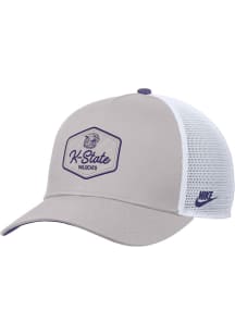 Nike K-State Wildcats Rise Pinch Panel Meshback Adjustable Hat - Grey