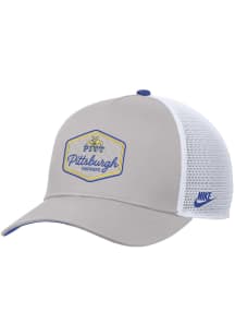 Nike Pitt Panthers Rise Pinch Panel Meshback Adjustable Hat - Grey