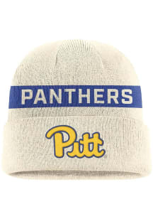 Nike Pitt Panthers White Peak Utility Beanie - Natural Mens Knit Hat