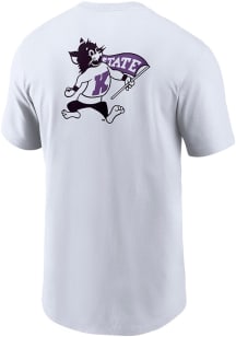 Nike K-State Wildcats White Football Willie Wildcat 2 Hit Short Sleeve T Shirt